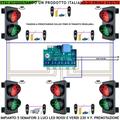 Semaforo Garage 5 Livelli Kit Semafori 2 Luci 24 Led Rossi e 24 Verdi 230 v IP65 Centrale Con Tempi