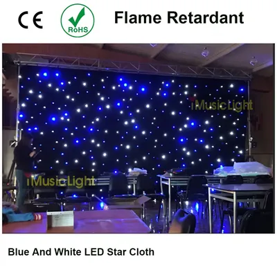 Top Quality LED Backdrop LED Star Cloth Starry Sky Curtain DMX512 Control For Stage Pub DJ Wedding Event Show