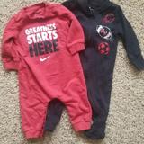 Nike Pajamas | Baby Boy's 2 Pc Nike And Under Armour 6m Long Sleeve Pajama Bundle | Color: Black/Red | Size: 3-6mb