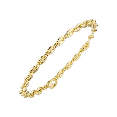 Goldarmband JOBO "Kaffeebohne", gelb (gelbgold 585), Armbänder, Damen, Gelbgold 585, 585 Gold 21 cm