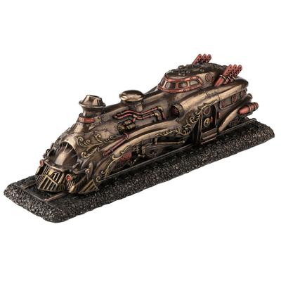 11.22" W STEAMPUNK TRAIN PIONEER ZEPHYR Cold Cast Bronze - 3.27"x11.22"x3.54"