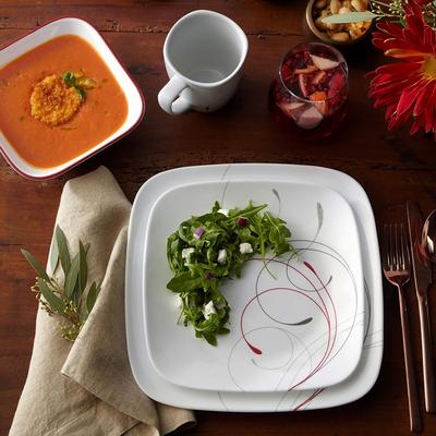 18-Piece Service for 6 Dinnerware Set,Square Plates and Bowls Set