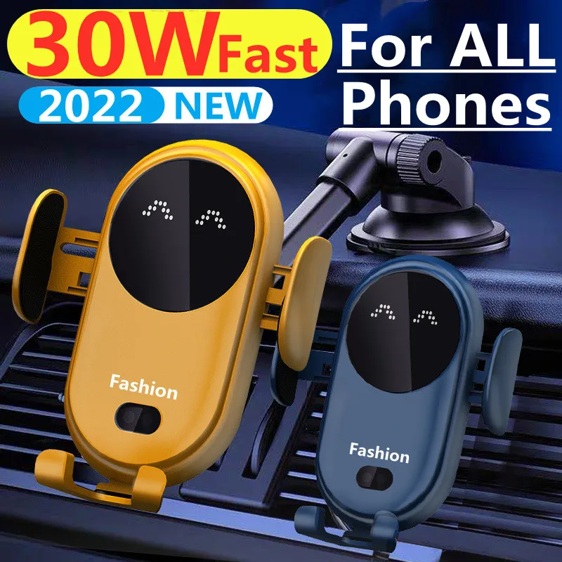 30 W automatisches Klemm-Auto-Wireless-Ladegerät für iPhone 13 12 Pro Max Samsung Xiaomi usw. Alle Telefone Schnellladegerät Telefonhalter Image
