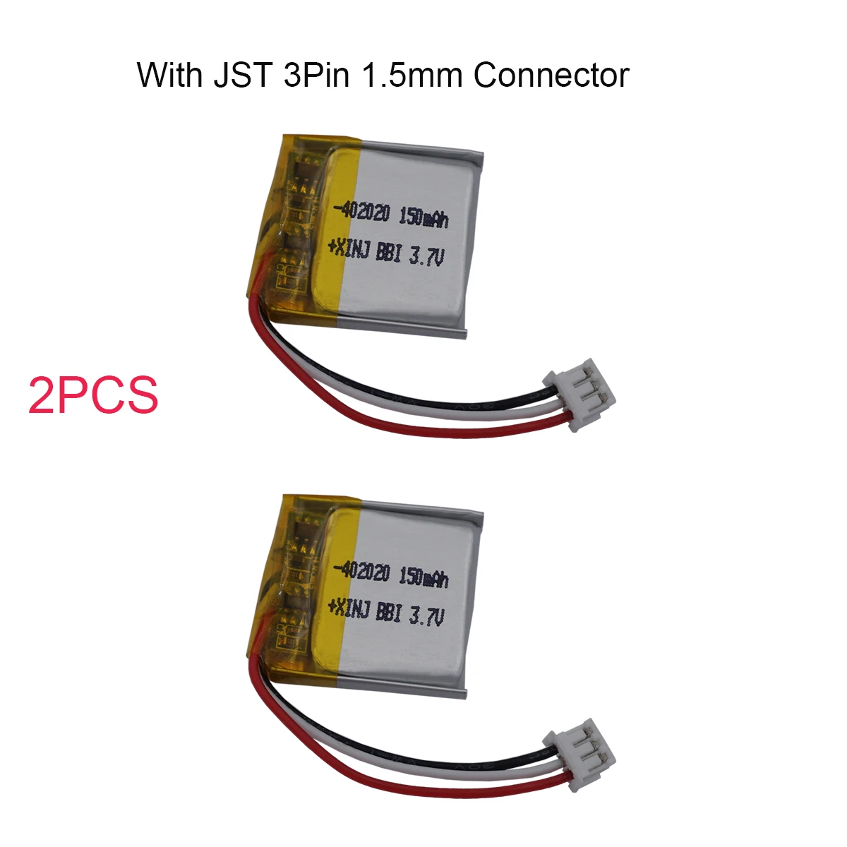 2 stücke 3,7 V 150mAh Polymer Li Lipo Batterie 1,5 Therm istor 3 Draht JST 3Pin mm Stecker für Maus Bluetooth Smart Watch Navi Image