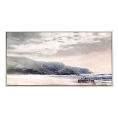 Moody Coast Hand Embellished Landscape Framed Canvas Wall Art - Olliix MP95C-0325