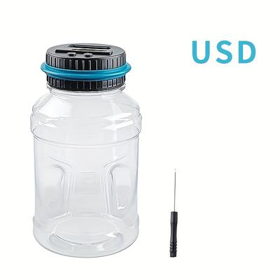 1pc,digital Counting Money Jar: 500+ Coin Capacity, Perfect Kids Piggy Bank Powered By 2aaa Batteries (not Included), Abs Material,perfect Gift For Kids!it's Not Glass
