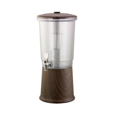 Service Ideas CBDDW3GSSDW 3 gal Beverage Dispenser w/ Infuser - Tritan Container, Dark Wood Base, Brown