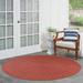 Brick Round 4' Area Rug - August Grove® Neufeld Braided Pattern Reversible Indoor/Outdoor Area Rug 48.0 W in orange/red | Wayfair