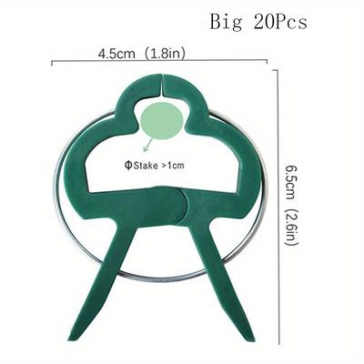 TEMU 20 Reusable Green Plant Fixed Clips - Secure Your Plants With Durable Plastic Garden & Greenhouse Hooks, Ideal For Patio And Lawn, Outdoor Plant Fixation | Hooks | Grip Clips Image