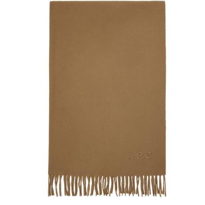 . Tan Alix Embroidered Scarf