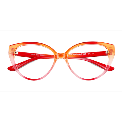 Unisex s horn Orange Pink Plastic Prescription eyeglasses - Eyebuydirect s Pride On