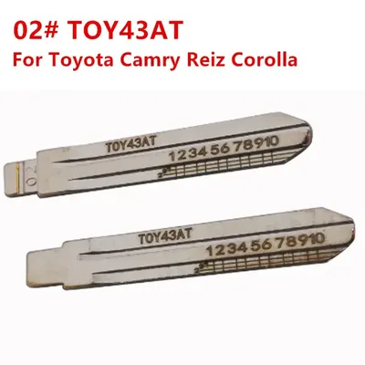 5 10pcs #02 Engraved Line TOY43AT Metal Uncut Blank Keydiy Xhorse Remote Key Blade for Toyota