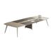 Ivy Bronx Vasilikos Rectangular Table Wood/Metal in Brown/Gray | 29.53 H x 141.73 W x 55.12 D in | Wayfair 2C7A2D50D91843699C12BF602CCAAB2E