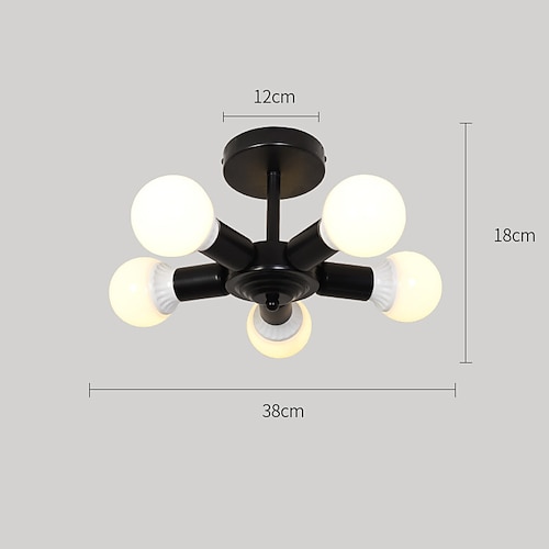 LED-Deckenleuchten aus Glas, Sputnik, halbbündige Montage, 35/38/39/45 cm, 3/4/5/6/8/10-flammige Deckenleuchte mit E27-Sockel, moderner nordischer Stil, für Schlafzimmer und Büro, 110–240V Image