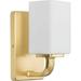 TQNLKGZ Cowan Collection 4 3/4 in. 1-Light Brushed Nickel Vanity Light Etched Glass Modern Bath