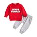 Girls Outfit Sets 2Pcs Valentine S Day Letter Print Shirts Crewneck Sweatshirt Jogger Pants Toddler Girl Outfit Sets