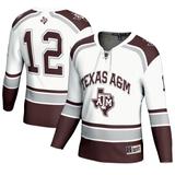 Unisex GameDay Greats #12 White Texas A&M Aggies Hockey Fashion Jersey