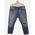 Levi's Jeans | Levis 501 Ct Jeans Men’s 36x27 Blue Button Fly Tapered Medium Wash Distressed | Color: Blue | Size: 36