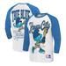 Men's Ripple Junction White/Blue The Smurfs Kansas City Baseball 3/4-Sleeve Raglan T-Shirt
