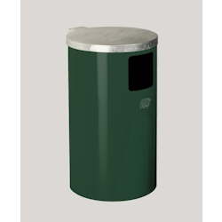 PROREGAL Abfallsammler zur Wand- oder Rohrbefestigung | 30 Liter, HxBxT 62x30x30cm | Verzinkter Stahl | Grün | Mülleimer Abfalleimer Müllkorb Image
