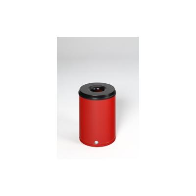 PROREGAL Selbstlöschender Papierkorb | 50 Liter, HxBxT 53x37x37cm | Verzinkter Stahl | Rot | Papiereimer Mülleimer für Papier Image