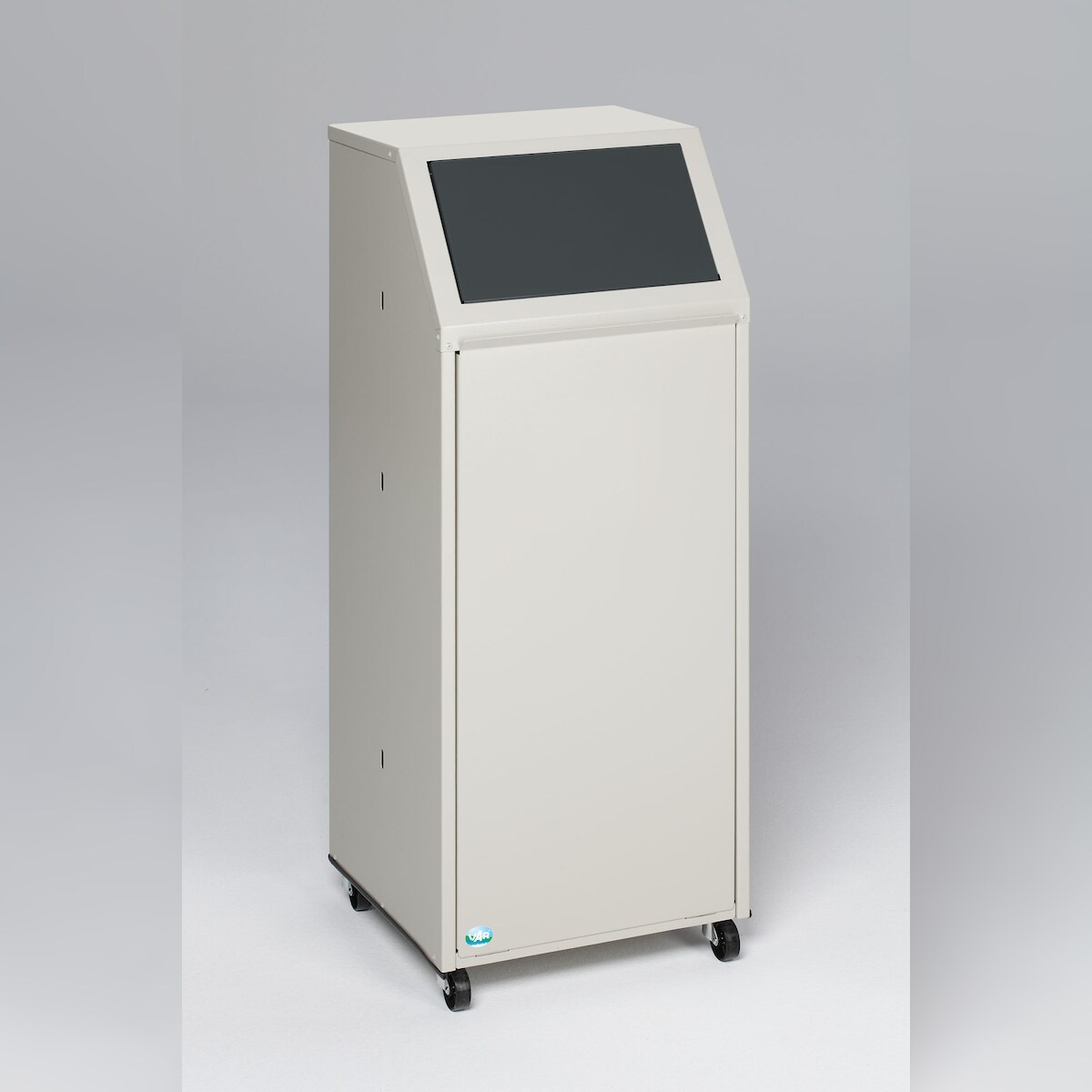 PROREGAL Robuster Wertstoffsammler | für Restmüll | Fahrbar | 69 Liter, HxBxT 105x45,5x45,5cm | Verzinkter Stahl | Anthrazit | Mülleimer Abfalleimer Image