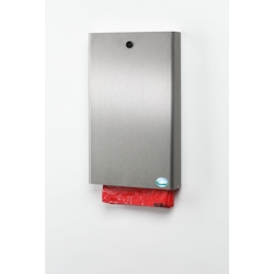 PROREGAL Robuster Hundekotbeutelspender für 200 Beutel | Wand- oder Rohrmontage | HxBxT 43x6x26,5cm | Edelstahl | Kotbeutel Kottüte Image