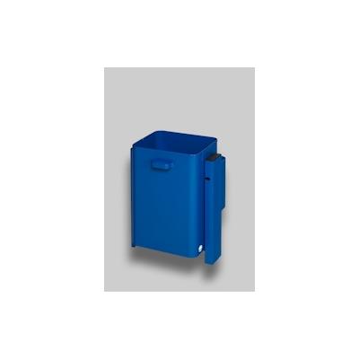 PROREGAL Klassischer eckiger Abfallsammler für Außenbereich | Wand- oder Rohrbefestigung | HxBxT 55x41x33cm | Blau | Mülleimer Abfalleimer Müllkorb Image