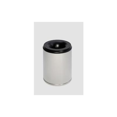 PROREGAL Feuersicherer Papierkorb | 80 Liter, HxBxT 56x46,5x46,5cm | Edelstahl | Silber | Papiereimer Mülleimer für Papier Image