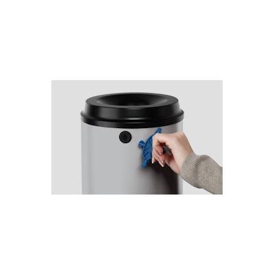 PROREGAL Robuster Papierkorb mit Wandhalterung | 24 Liter, HxBxT 58x25x25cm | Verzinkter Stahl | Silber | Papiereimer Mülleimer für Papier Image