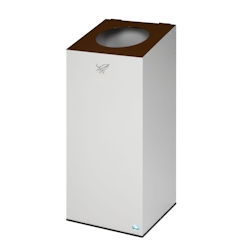 PROREGAL Robuster & modularer Wertstoffsammler | 100 Liter, HxBxT 89x38x38cm | Verzinkter Stahl | Lichtgrau/Braun | Mülleimer Abfalleimer Müllkorb Image