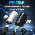 Adattatore per cuffie e caricabatterie USB tipo C a 3,5 mm Splitter di ricarica rapida da 30 W con jack audio Aux per Samsung Galaxy S24 23 Ultra