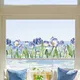 Aquarell schöne blaue Blumen Pflanze Kunst Fenster aufkleber abnehmbar für Schlafzimmer Wohnzimmer