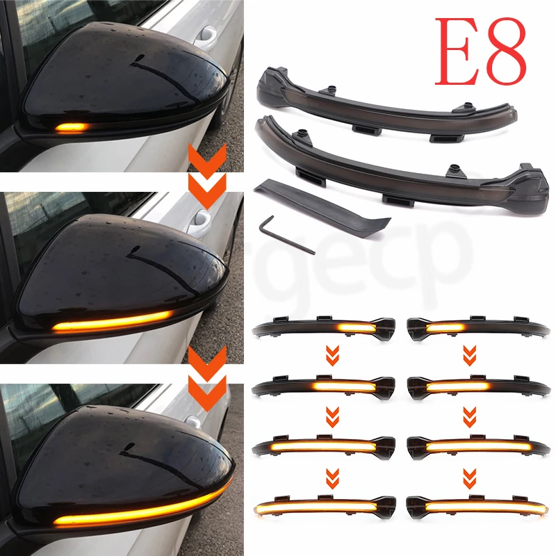 Per VW Volkswagen Golf 7 Jetta MK7 VII MK7 Golf 7.5 GTI R Touran LED Dinamico Indicatori di direzione Specchietto laterale Lampeggiante sequenziale