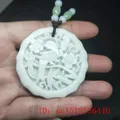 Collier en Jade blanc naturel pendentif oiseau fleur chinoise bijoux à breloques accessoires de