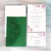 50pcs, Elegant Green Pearl Paper Wedding Invitations With Inner Cards And Envelope Pocket - Perfect For Anniversary, Marriage, And Party Invites - Wedding And Party Decor And Supplies