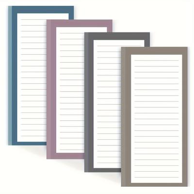 TEMU 4pcs Magnetic Notepads For Refrigerator, 50sheets/pad Grocery List Magnet Pad For Fridge, Design Magnetic Grocery List Pad For Fridge, Grocery List Notepad, To-do Memos, List