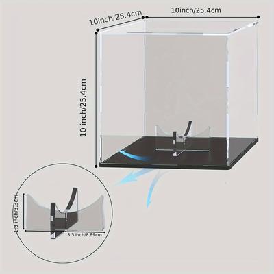 Football Display Case With Vertical Plate Stand, S...