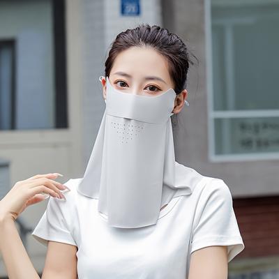 Sun Protection Mask For Women Thin Neck Protection Ice Silk Uv Protection Breathable Cycling Outdoor Face Protection Sunshade Mask Lent Mask
