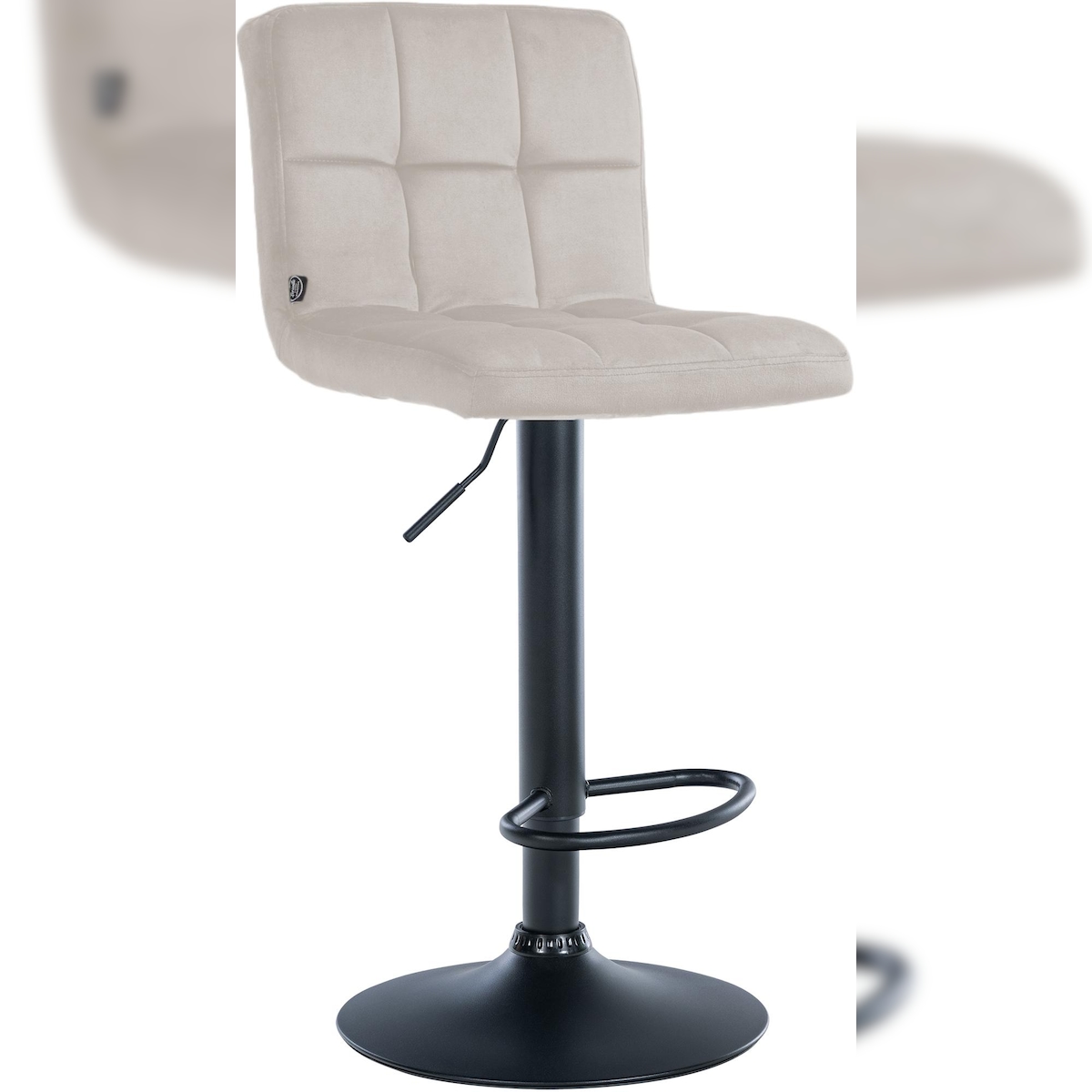 CLP Barhocker Peru Samt creme/schwarz Image