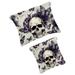 2Pcs Small Makeup Bag for Purse Vintage Skull Butterfly Pocket Cosmetic Bag Squeeze Pouch Portable Mini Travel Makeup Bag for Women Gifts