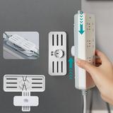Pjtewawe Clips Power Cable 1 Fixer Organizer Self-Adhesive Fixer Sticker Retainer Pcs Punch- Plug Wire Strip Wall-Mounted Seamless Fixing Clip White