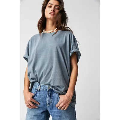 We The Free Nina Tee at Free People in Blue Mirage, Size: XL
