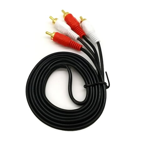 Simyoung 2 RCA Male to 2 RCA Male Composite Audio Video AV Cable Plug Audio Video Cable White Cables Double RCA Subwoofer Cable for Car Stereo Marine Audio Mixer Amplifier 5FT 5 Feet