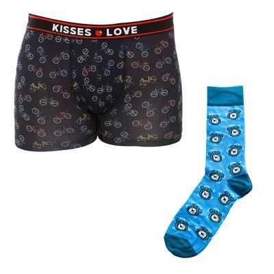 Kisses&love Gift box of KL6000 Mens Boxers and Socks - Multicolour - Size Medium | Kisses&love Sale | Discount Designer Brands