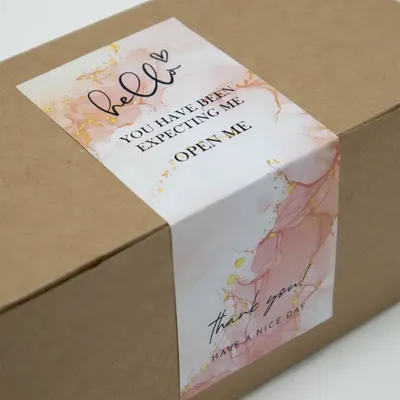 20-50Pcs Thank You Stickers Waterproof Seal Labels 6*15 Cm Packaging Stickers for Small Business