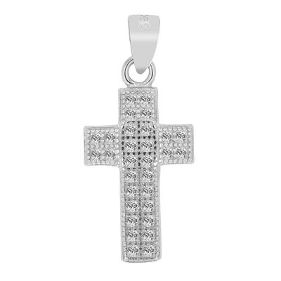 Ketten-Anhänger ADELIA´S "Damen Anhänger Kreuz aus 925 Silber mit Zirkonia", silber, Schmuckanhänger, Damen