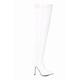 Bismaa Womens Ladies Sexy Thigh High Kinky Fetish Over The Knee Stiletto Heel Full Side Zip Boots Size UK 3-12 (5 UK, White Patent, numeric_5)