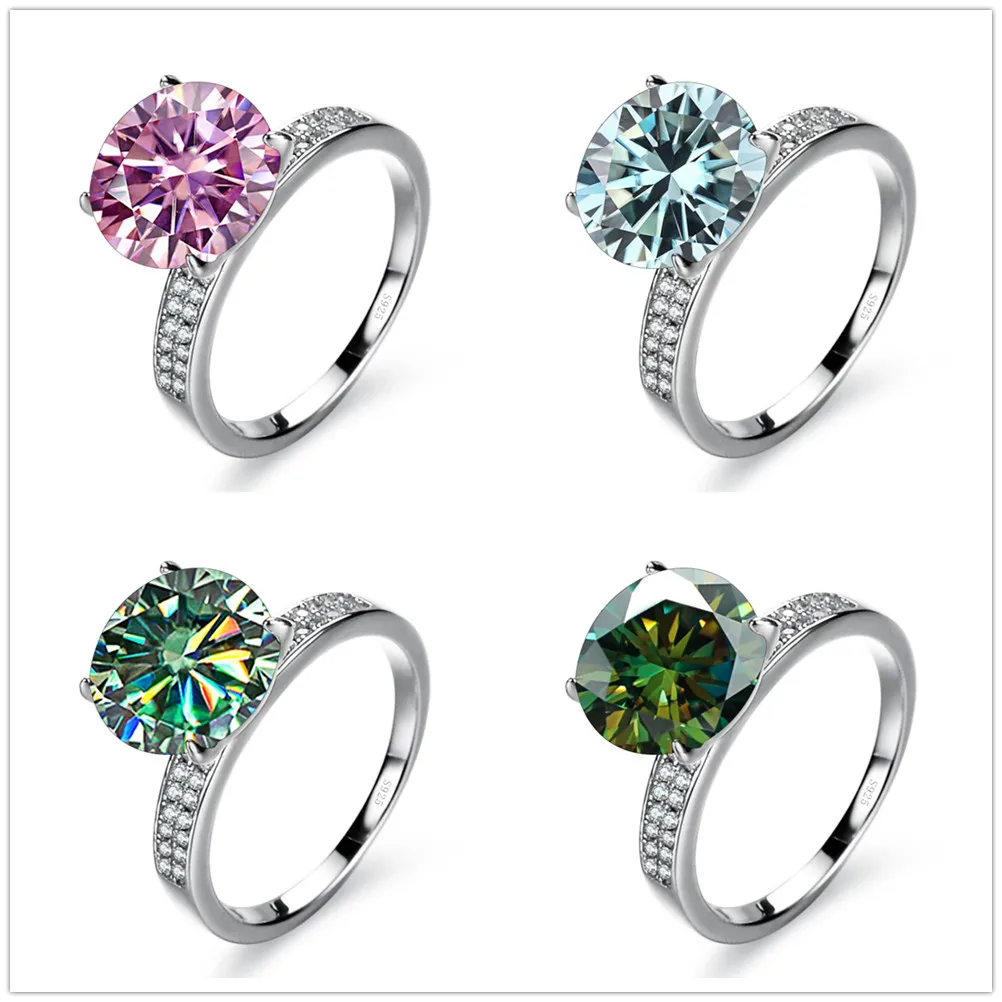 D Farbe 5ct große Moissan ite Diamantringe für Frauen Sterling Silber Gypsophila Blumen Ehering feinen Luxus schmuck Image