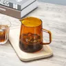 300/500ml kaffee farbene Glastopf mit Deckel geteilte Kaffeekanne Gießen Kaffee konzentrat Küche